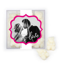 Personalized Wedding Photo Love JUST CANDY® favor cube with Gummy Bears