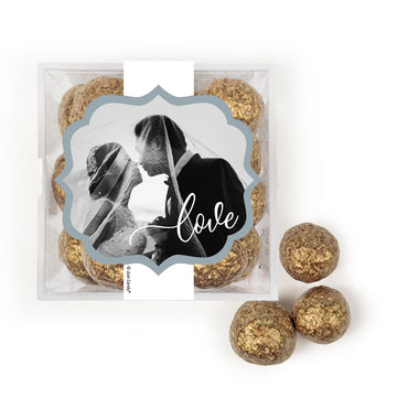 Personalized Wedding Photo JUST CANDY favor cube with Prosecco Cordials