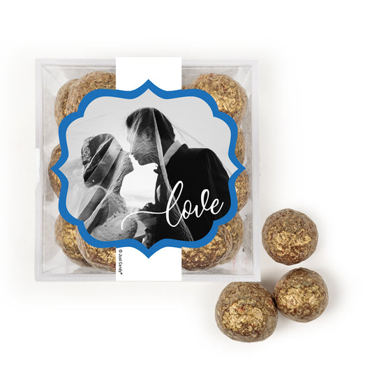 Personalized Wedding Photo JUST CANDY favor cube with Prosecco Cordials