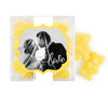 Personalized Wedding Photo Love JUST CANDY® favor cube with Sugar Sanded Gummy Bears