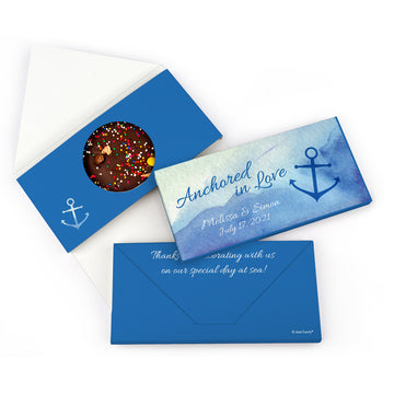 Personalized Wedding Anchored in Love Gourmet Infused Belgian Chocolate Bars (3.5oz)
