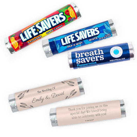 Personalized Wedding Wishes Lifesavers Rolls (20 Rolls)