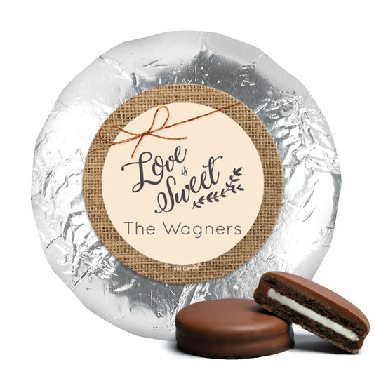 Personalized Wedding Sweet Burlap Chocolate Covered Oreos
