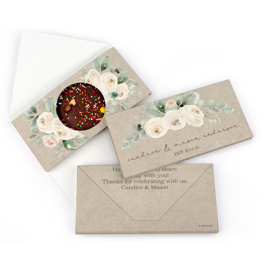 Personalized Wedding Precious Peonies Gourmet Infused Belgian Chocolate Bars (3.5oz)