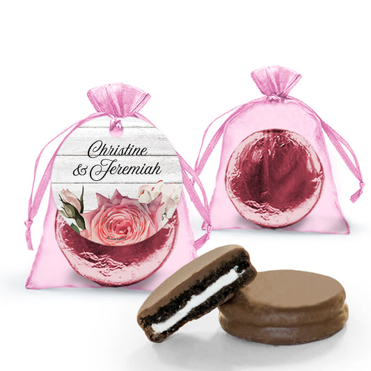 Personalized Wedding Elegant Arrangement Chocolate Covered Oreo Organza Bag