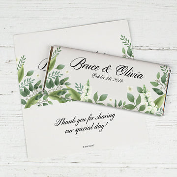 Personalized Wedding Botanical Garden Chocolate Bar Wrappers