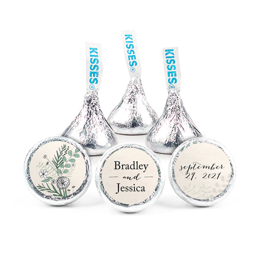 Personalized Wedding Romantic Flora 3/4" Stickers (108 Stickers)