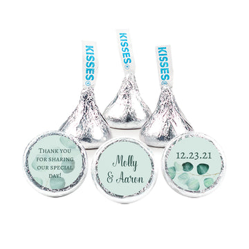 Personalized Wedding Peaceful Eucalyptus 3/4" Stickers (108 Stickers)