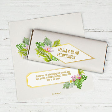 Personalized Wedding Floral Glam Chocolate Bar Wrappers