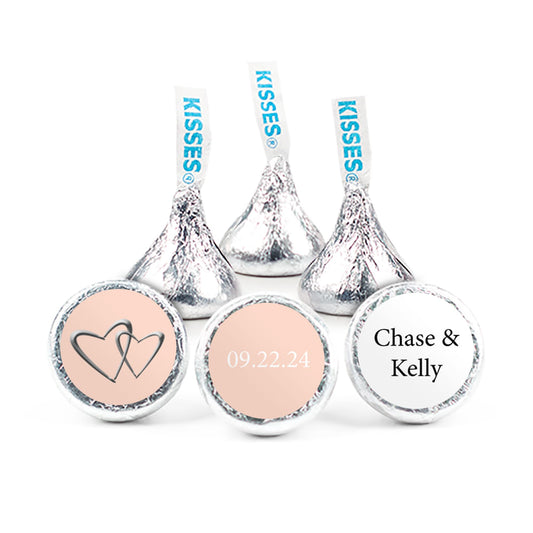 Personalized Wedding Linking Hearts Hershey's Kisses