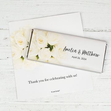 Wedding Favor Personalized Chocolate Bar Wrappers Timeless Roses