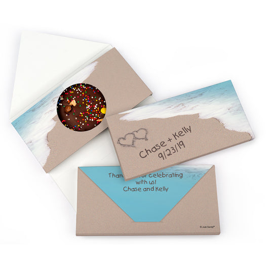 Personalized Wedding Seashore Wedding Gourmet Infused Belgian Chocolate Bars (3.5oz)