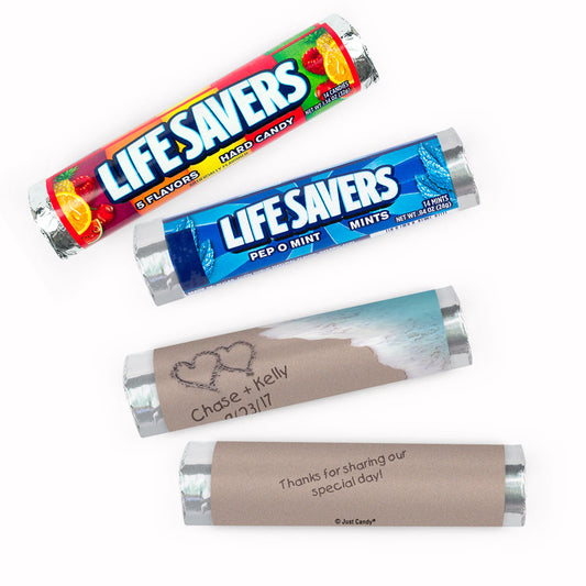 Personalized Wedding Sand Writing Lifesavers Rolls (20 Rolls)
