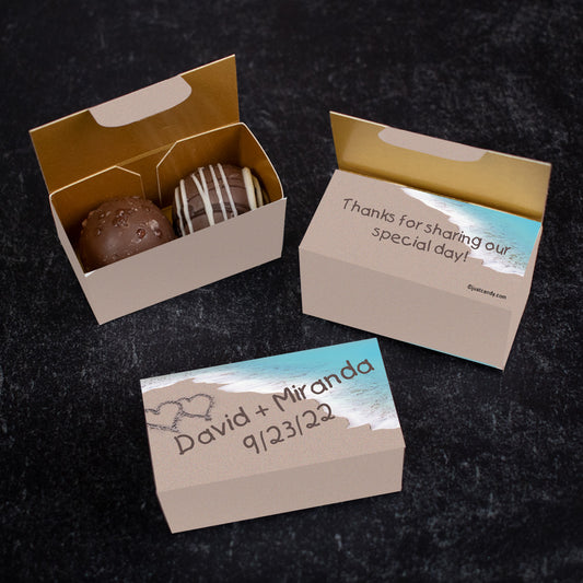 Personalized Truffle Wedding Favors Beach - 2 pcs