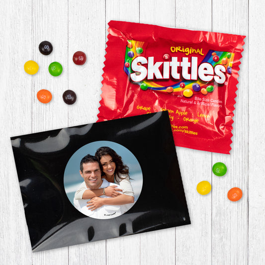 Personalized Wedding Photo Skittles Favor Bag