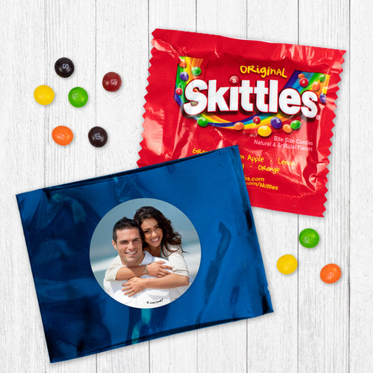 Personalized Wedding Photo Skittles Favor Bag