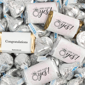 Wedding Candy Hershey's Kisses & Hershey's Miniatures for Party Favors - She Said Yes
