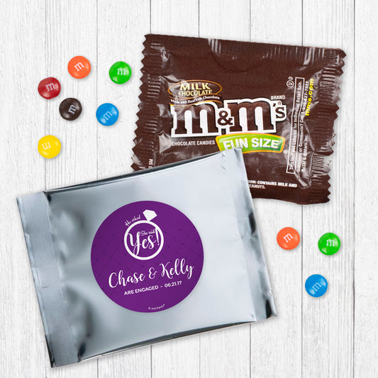 Personalized Engagement She Said Yes! Milk Chocolate M&Ms