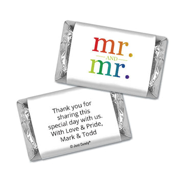 Personalized Gay Wedding Mr. & Mr. Rainbow Hershey's Miniatures