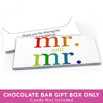 Deluxe Personalized Gay Wedding Mr. & Mr. Rainbow Candy Bar Favor Box