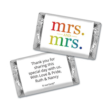 Personalized Lesbian Wedding Mrs. & Mrs. Rainbow Mini Wrappers Only