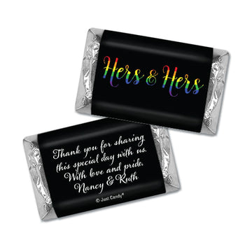Personalized Lesbian Wedding Hers & Hers Rainbow Hershey's Miniatures