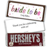 Bridal Shower Favor Personalized Chocolate Bar Colored Bride to Be