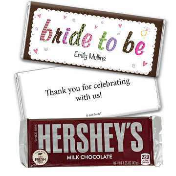 Bridal Shower Favor Personalized Chocolate Bar Colored Bride to Be