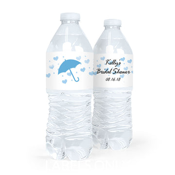 Personalized Bridal Shower Hearts Water Bottle Labels (5 Labels)