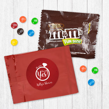 Personalized Bridal Shower She Said Yes Candy Favor Bag - M&Ms or Skittles