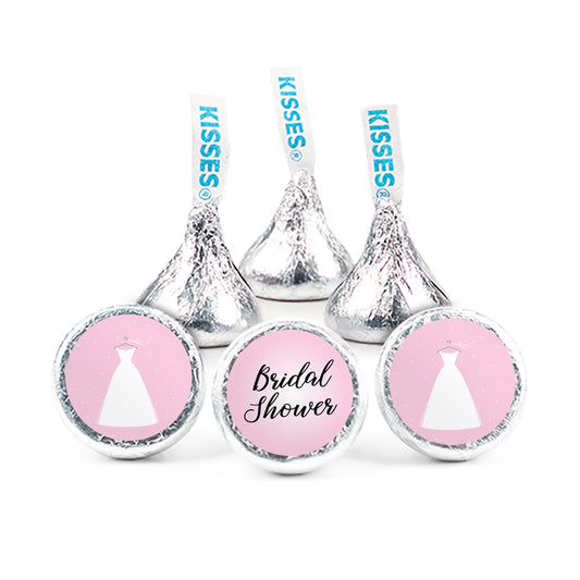 Bridal Shower Favor 3/4" Sticker Wedding Dress (108 Stickers)