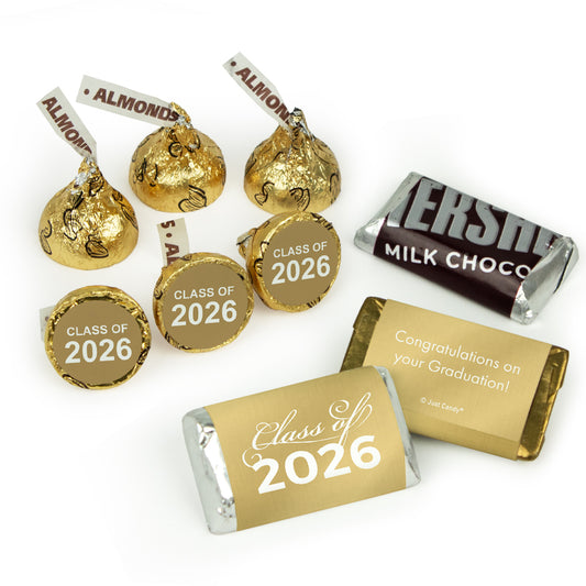 Gold Graduation Candy Hershey's Kisses & Hershey's Miniatures for Party Favors