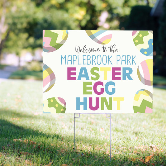 Personalized Easter Egg Hunt Yard Sign and Stake