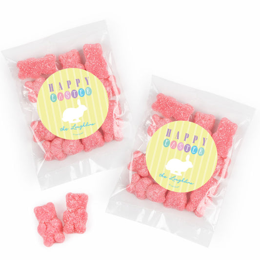 Personalized Easter Candy Bag with Gummy Bears Happy Easter Bunny