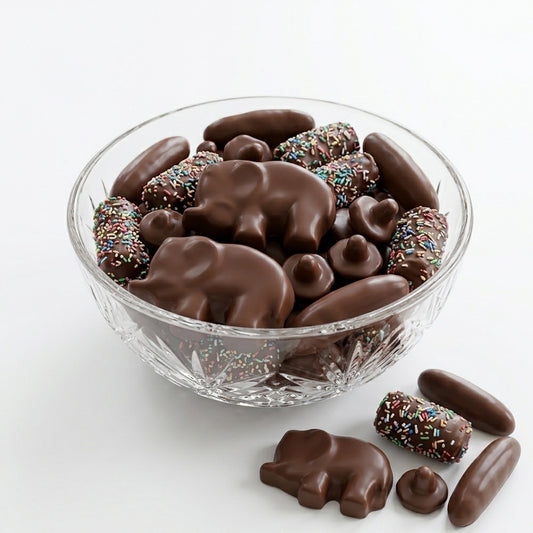 Chocolate Swedish Candy Mix 12oz Bag - Chokladsvamp, Banan Liten & Elefant