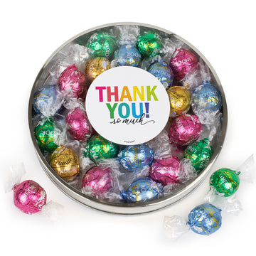 Thank You Lindt Truffle Gift Tin - Colorful Thank You!