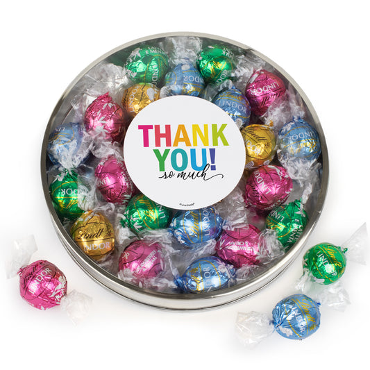 Thank You Lindt Truffle Gift Tin - Colorful Thank You!