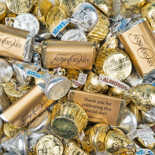 50th Anniversary Hershey's Miniatures, Kisses and Reese's Peanut Butter Cups