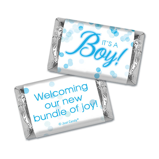 It's a Boy Baby Shower Candy Wrapped Hershey's Miniatures Chocolate