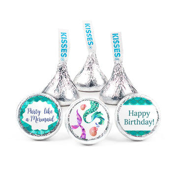 Mermaid Birthday Tails Stickered Hershey's Kisses