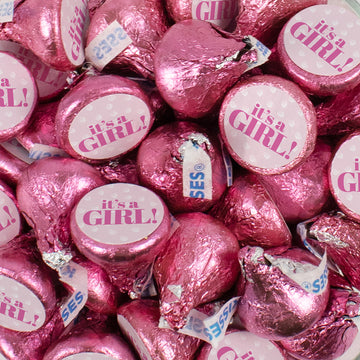 Assembled It's A Girl Pink Hershey's Kisses Candy 13.6oz Bag 85ct