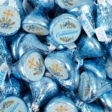 Blue Communion Stickered Hershey's Kisses