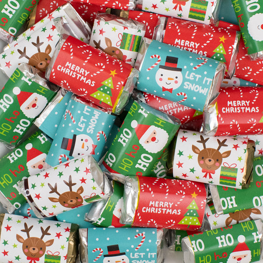 Holiday Santa and Friends Wrapped Hershey's Miniatures