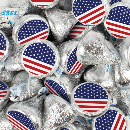 Patriotic American Flag Stickered Hershey's Kisses