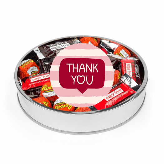 Valentine's Day Sugar Free Hershey's Gift Tin - Thank You Text
