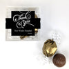 Personalized Thank You JUST CANDY favor cube with Dubai Truffles - Swirls