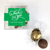 Personalized Thank You JUST CANDY favor cube with Dubai Truffles - Swirls