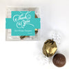 Personalized Thank You JUST CANDY favor cube with Dubai Truffles - Swirls
