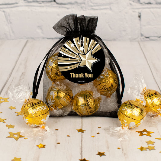 Personalized Thank you Lindt Truffle Organza Bag- Stars
